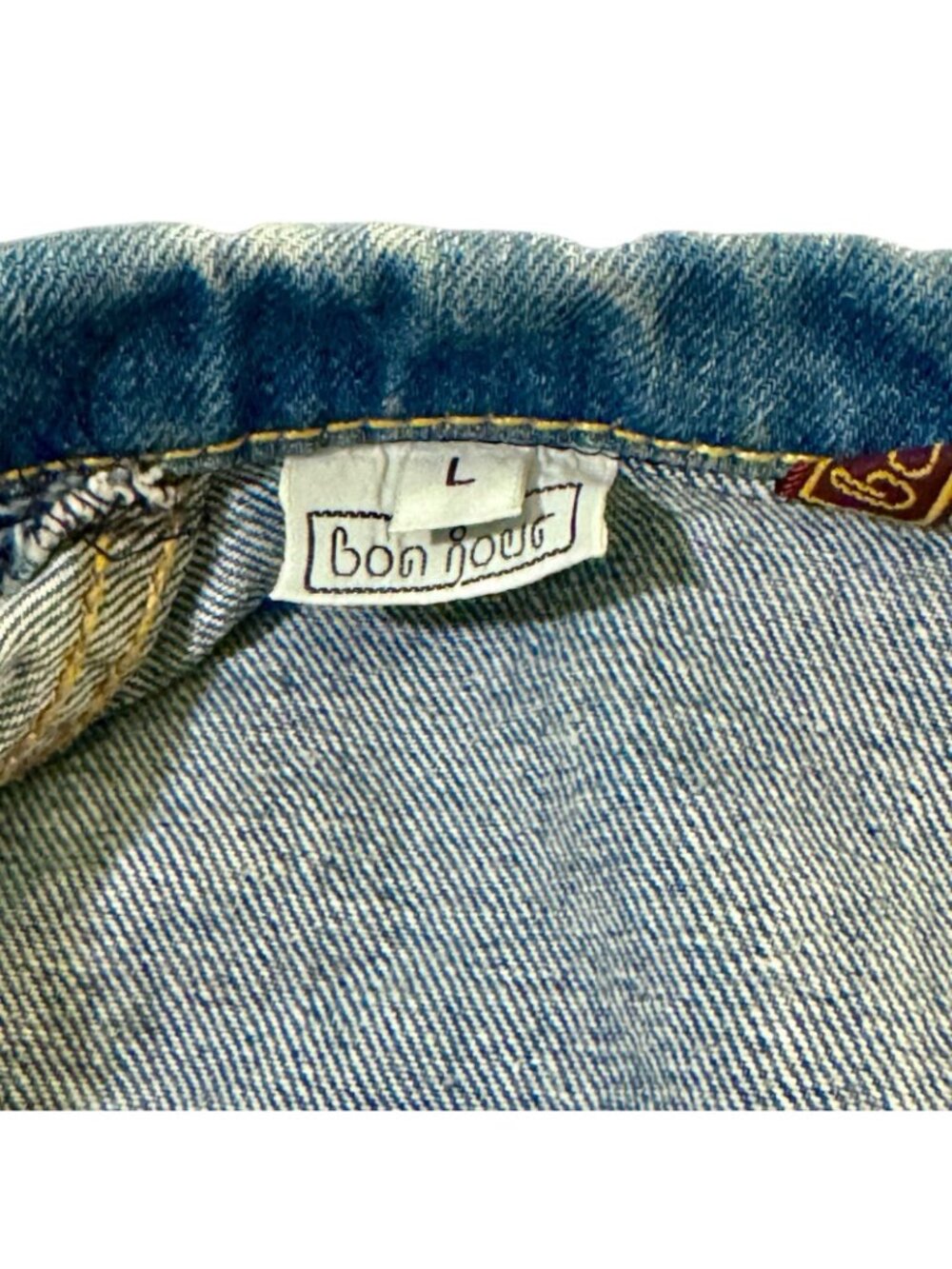 Bonjour Denim Jacket Women's Large Vintage 90's Medium Wash Trucker - Picture 6 of 16